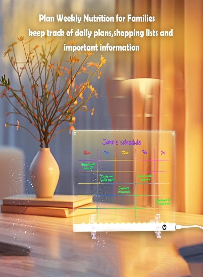أرفانا لوحة رسم LED مقاس 11.8 × 8.5 بوصة مع 12 قلم تلوين وإضاءة قابلة للتعديل، لوحة أكريليك قابلة للمسح الجاف مع إضاءة LED، مصباح ليلي قابل للكتابة، محمولة وقابلة لإعادة الاستخدام للمنزل والأطفال والديكور والإبداع - Image 4